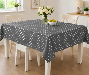 Simply Home PEVA Indoor-Outdoor Tablecloth, 52x70 Inch Dark Grey Waterproof Resistant Easy-Wipe Rectangular Dining Table Cover, Indoor-Outdoor Tablecloths, Waterproof Resistant Tablecloths