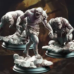 Trogg Cannibals 3D Printed Miniature, DM Stash Home Decor Figurine