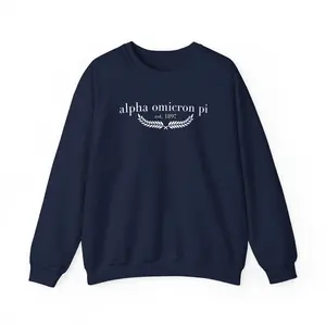 AOII University Style Alpha Omicron Pi Sorority Unisex Heavy Blend™ Crewneck Sweatshirt