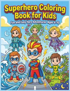 Superhero Coloring Book for Kids: Fun and Easy Hero Adventures for Boys & Girls Ages 6–10