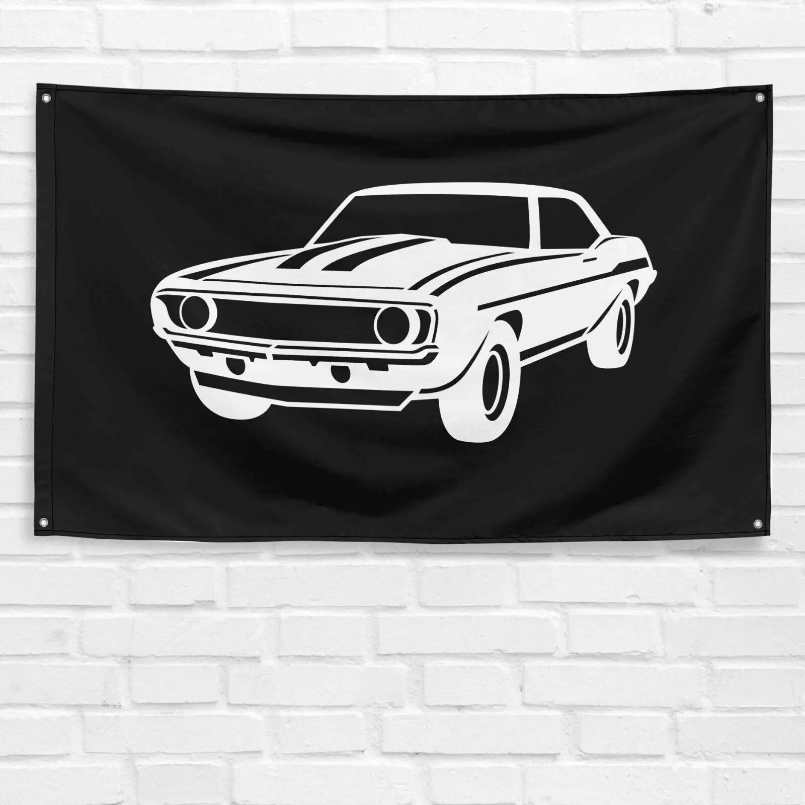 Unbranded & Handmade 3x5 ft Vibrant Polyester Fabric Single-Sided Camaro Flag, Home Wall Decor Banner for Car Enthusiasts, Grandpa-Dad Gift, Birthday Gift Ideas, Camaro Print, Happy Birthday, Wall Banner