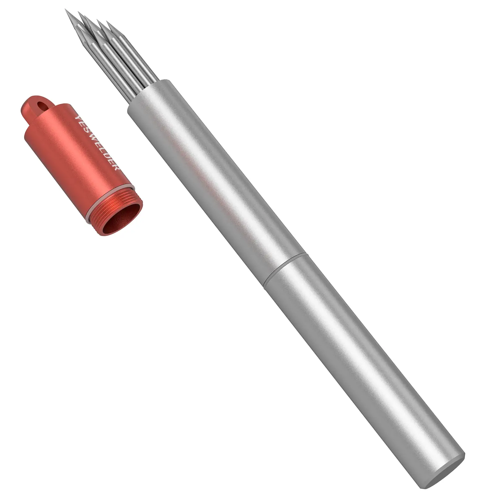 YESWELDER Pre-Sharpened TIG Welding Tungsten Electrode - 2% Thoriated 1/8" 1/16" 3/32" x 7" (Red, WT20/EWTh-2) 10-pk