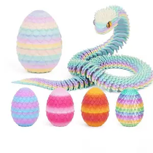 3D Printing Action Figure Snake Egg Toys Creative Stress Relief Anime Figures Moveable Rotation Desktop Ornaments Gift #TTMN