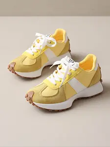 Women's Casual Vintage Sport Shoes, Colorblock Design, Student Flats, Perfect Holiday Gift Choice, Small Waist Comfortable Women's Shoes, Lightweight Casual Sneakers, Lifestyle Colorblock Sneakers