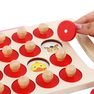 Wooden Children's Memory Chess Educational Toy for Kids Aged 4-6 Years Hand-Eye Coordination & Cognitive Development Fun Learning Game Durable Wood Design for Boys Girls Color Box 24x15x5cm