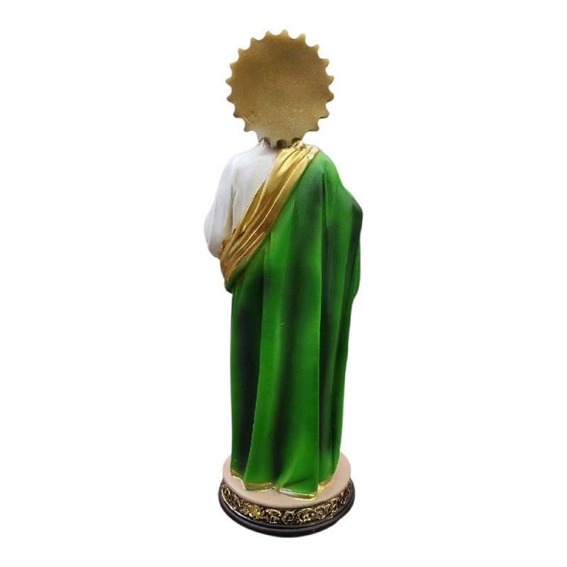 San Judas 8" Inches Tall Statue Classic Plain Green and Gold Patrono de los Casos Imposibles Religious Decor Saint Jude patron