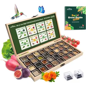 Lush&Dew Raised Garden Beds Heirloom Seed Bank, 32 Varieties 30,000+ Non-GMO Fall Garden Seeds of Vegetables Herbs Fruits, Gardening Gifts for Women Men, Emergency Supplies Survival Seed Kit