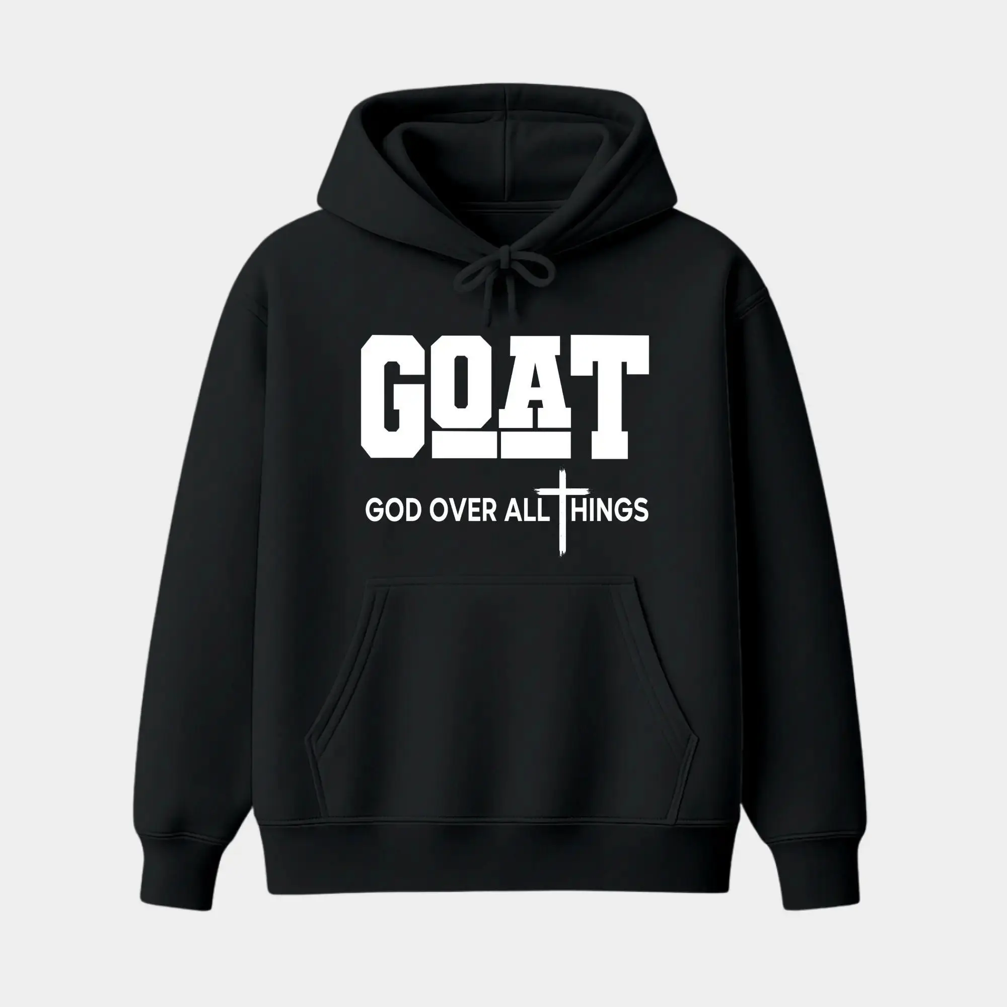Unisex Goat God Graphic Hoodie - Smooth Lightweight Fabric Long-Sleeve Shirt, Versatile Casual Hooded Top, Ideal for Daily Wear & Holiday/Birthday Gifting