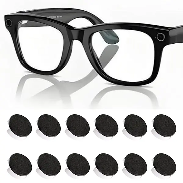 12-20-24PCS LED Light Blocking Stickers Compatible with Ray-Ban Meta Wayfarer/Skyler/Headliner (Gen 2) & Oakley Meta HSTN Smart Glasses Accessories, Low-Tack Restickable Blackout Camera Light Covers