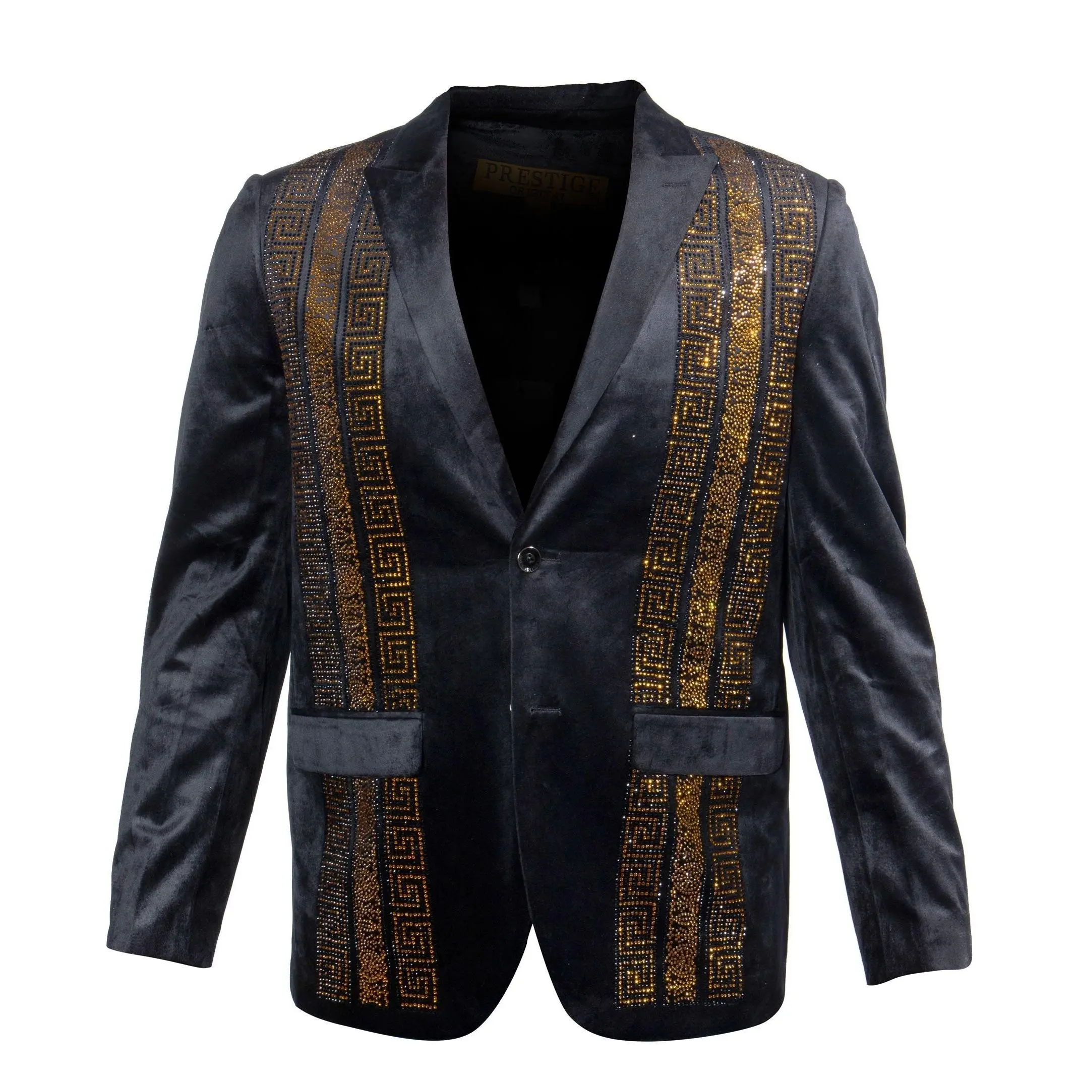 Prestige Black / Gold Velour Crystal Blazer