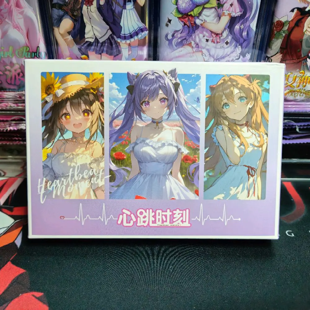 Heartbeat Moment Premium Metal Card - Waifu CCG Collectible Art Display with Magnetic Case