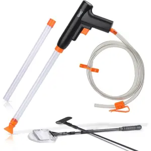 Efficient Aquarium Gravel Cleaner Kit with Water Hose Controller, Fish Tank Sand Cleaner and Siphon Vacuum, Reusable Aquarium Cleaning Brush, No Glue Needed Gravel Vacuum for Easy Water Changer snap  fishtank marimo  moss  ball