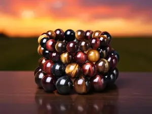 Tiger Eye Bracelet Natural Crystal Stone Buddha Bead 8mm 10mm 12mm 14mm 16mm Semi Precious Stone Couple Style for Adults