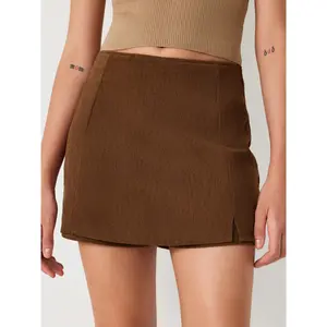 Cider [4 colors, size 0-26] Corduroy High Waist Split Skort