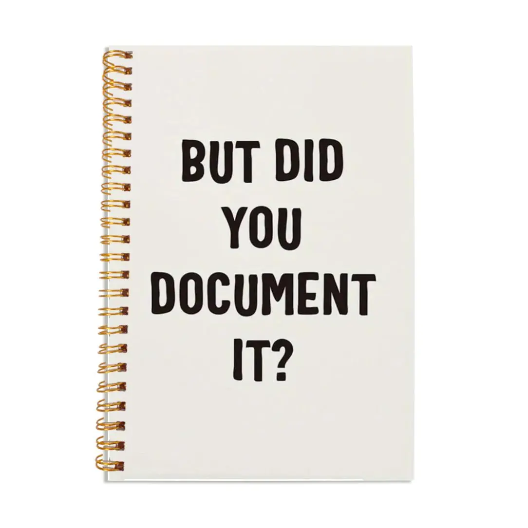 Spiral Notebook, 1 Count Spiral Coil Notebook But Did You Document It Letter Pattern Notebook, Motivational Notebooks, Funny Work Gift for Women Men Teacher Coworkers, Daily Devotional Journal