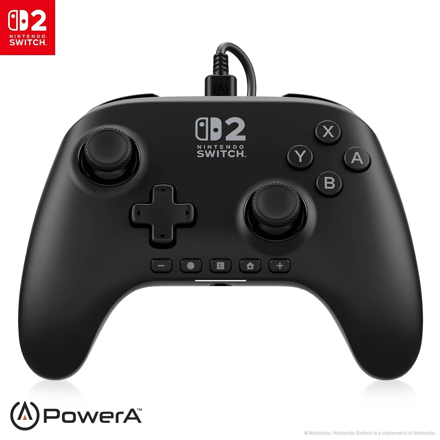 PowerA Advantage Wired Controller for Nintendo Switch 2 - Black, Officially Licensed, Hall Effects, Mappable Buttons, Pro Controller, C Button, On-board Audio Controls