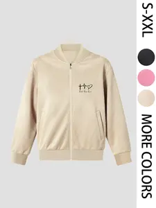 SECURITY Women's Printed Zip Long-Sleeve Jacket, 4-Season Casual Long-Sleeve Bomber Jacket, Fashionable Outerwear for Daily Wear & Outdoor Activities - Layering Style