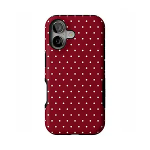 Casely iPhone 17 Case | On the Dot | Maroon Polka Dot | Bold Protective Design | Compatible with MagSafe