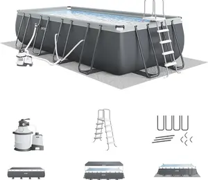 INTEX Ultra XTR 24 Ft X 12 Ft 52 in above Ground Pool Set, Rectangular Swimming