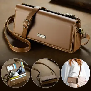 Multi-functional Phone Wallet, Large Capacity Phone Case with RFID Shielding & Removable Wrist Strap, Magnetic Closure Phone Case for iPhone & Samsung Galaxy