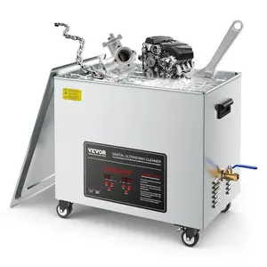 【fathersdaygift】VEVOR 50L Professional Ultrasonic Cleaner Machine840W Power Stainless Steel Unit with Cleaning BasketDigital Display & Wheels for Industrial PartsCarburetors