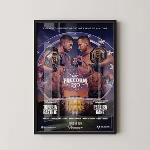 UFC Freedom 250 Poster Topuria vs Gaethje, Pereira vs Gane Wall Art