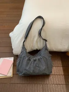 Trendy Fashion Large Capacity Multi-Pocket Bag, Simple Versatile Pleated Drawstring Design, Shoulder Crossbody Suitable for Daily Use