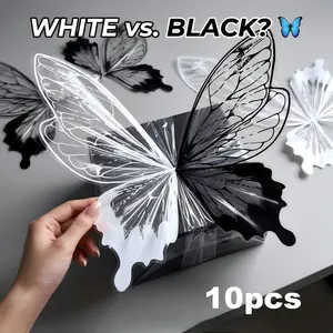10 Pieces Waterproof Transparent Crystal Butterfly Flower Wrapping Paper, Elegant Floral Packaging Material for Bouquets, Special Occasions