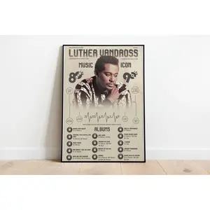 LUTHER VANDROSS Custom Info Graph Poster, Christmas Gift, Birthday Gift, Anniversary Gift, Wall Art, Graphic Design Poster, Music, Icon