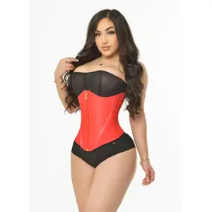 RED 1002N Waist Trainer - Colombia Made High-Quality Everyday Wear with 9 Metal Rods & Gold Zipper for Comfortable Waist Shaping