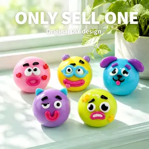 Ranbow Squishy Stress Balls - Face DIY Face Swap Squishy Soft Moldable Cute Relaxing Sensory Fidget Relief Anxiety Stress Fun Desk Accessory for Adults