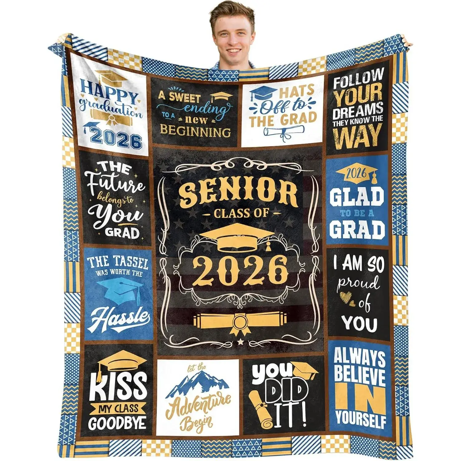 2026 Graduation Gifts Flannel Throw Blanket, Graduation Gifts for Him, High School/College/Masters Degree/Phd Graduation Gift, Graduation Gift for Men/Boys/Male, Graduation Decorations Class of 2026