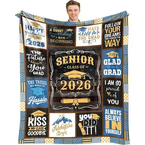 2026 Graduation Gifts Flannel Throw Blanket, Graduation Gifts for Him, High School/College/Masters Degree/Phd Graduation Gift, Graduation Gift for Men/Boys/Male, Graduation Decorations Class of 2026