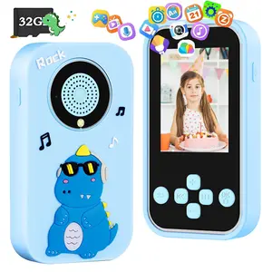 2.4 Inch IPS Screen Kids Smart Learning Phone, Dual Camera + Music Player, Fun Stickers with 32GB Card, Halloween Birthday Gift for 3-8 Year Old Children