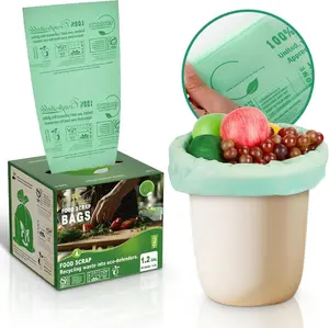 1.2 Gallon Compost Bags, 4.5 Liter, 0.8 Mil,80 Count Compostable Trash Bags, Small Kitchen  Scrap  Bags, ASTM D6400,  BPI, CMA and  OK compost  Certified