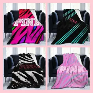 Love Pink Super Soft Printing Family Car and Sofa Fleece Blanket on The Bed Throws Summer Office QuiltsHot Products  Pink Blanket Love Pink Dog Heart Adult Kids Fleece Blanket Ultra-Soft Micro for Couch or Bed Warm Throw Blanket for Girl Gifts