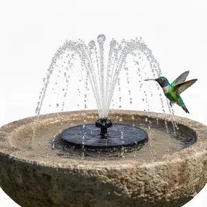 Solar Bird Bath Fountains Pump: Mini Solar Powered Fountain Pump with 6 Nozzle,1.5W Free Standing Floating Solar Powered Water Fountain Pump for Garden Decor, Pond, Pool, OutdoorWorks Well in Direct Sunlight, Garden Accessories