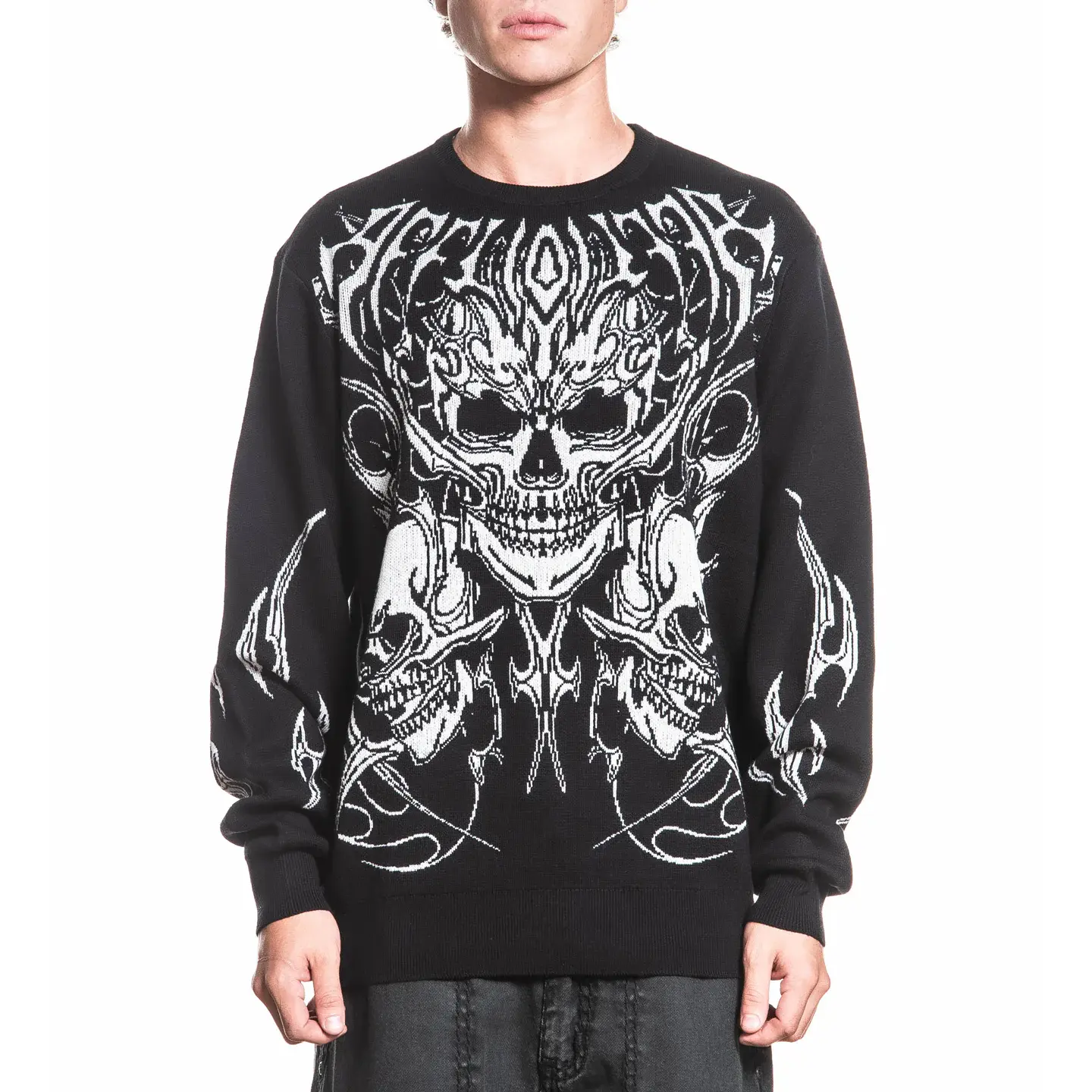 Affliction Men's Fashion Long-Sleeve Pullover Sweater - Primitive Theory, Acrylic-Cotton Blend, Casual Top, Sweatshirts