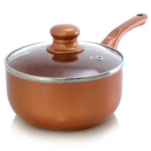 Better Chef SP6 2 Qt Copper Colored Ceramic Coated Saucepan with Glass Lid