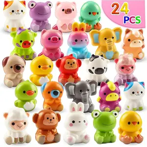 Party Favors for Kids 24PCS Animal Squishy Toys, Goodie Bag Stuffers for Kids, Pinata Stuffers, Birthday Gifts for Boys & Girls, Treasure Chest Prizes, Classroom Prizes for Kids