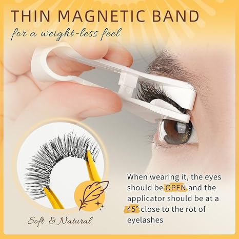 2pcs Reusable Magnetic Lash Cluster Kit for Adults - 100% Glue-Free, Gentle Hypoallergenic D Curl Artificial Fiber False Lashes, Lightweight Natural Wispy, Nature-Infused, Salon-Quality Applicator Included, Mixed Thickness