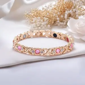 Energy Magnetic Bracelet Eco-Friendly Multicolor Stones Adjustable Design Women's Gift for Girlfriend Christmas Present