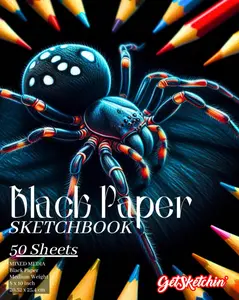 Black Paper Sketchbook: Mixed Media Sketch Book for Kids Teens Adults Art Students Artists Painting Sketching Reverse Color Drawing 8x10"