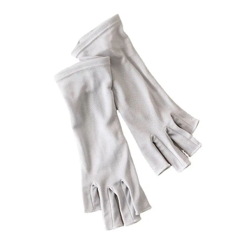 UV Protection Gloves for Women, Elegant Fingerless 100% Mulberry Silk Design for Driving & Commute, Breathable & Lightweight, Driving/Cycling, Half Finger, Fingerless Gloves