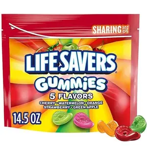 Lifesavers Gummies 5 Flavors Summer Gummy Candy Sharing Size 14.5 oz Bag Cherry Watermelon Orange Strawberry Green Apple WRAJ9