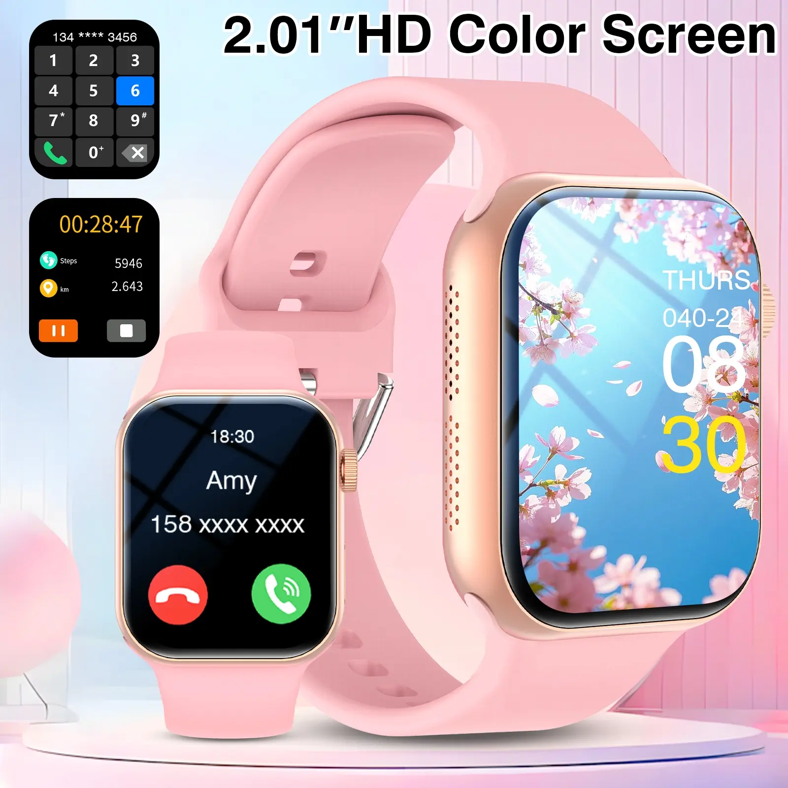 Smart Watch for Men Women, Wireless Connection & Answer/Make Call, Pedometer & Calorie Tracking, Multiple Sports Modes, Sedentary Reminder & Message Push, Information Alerts, Smartwatch for Android