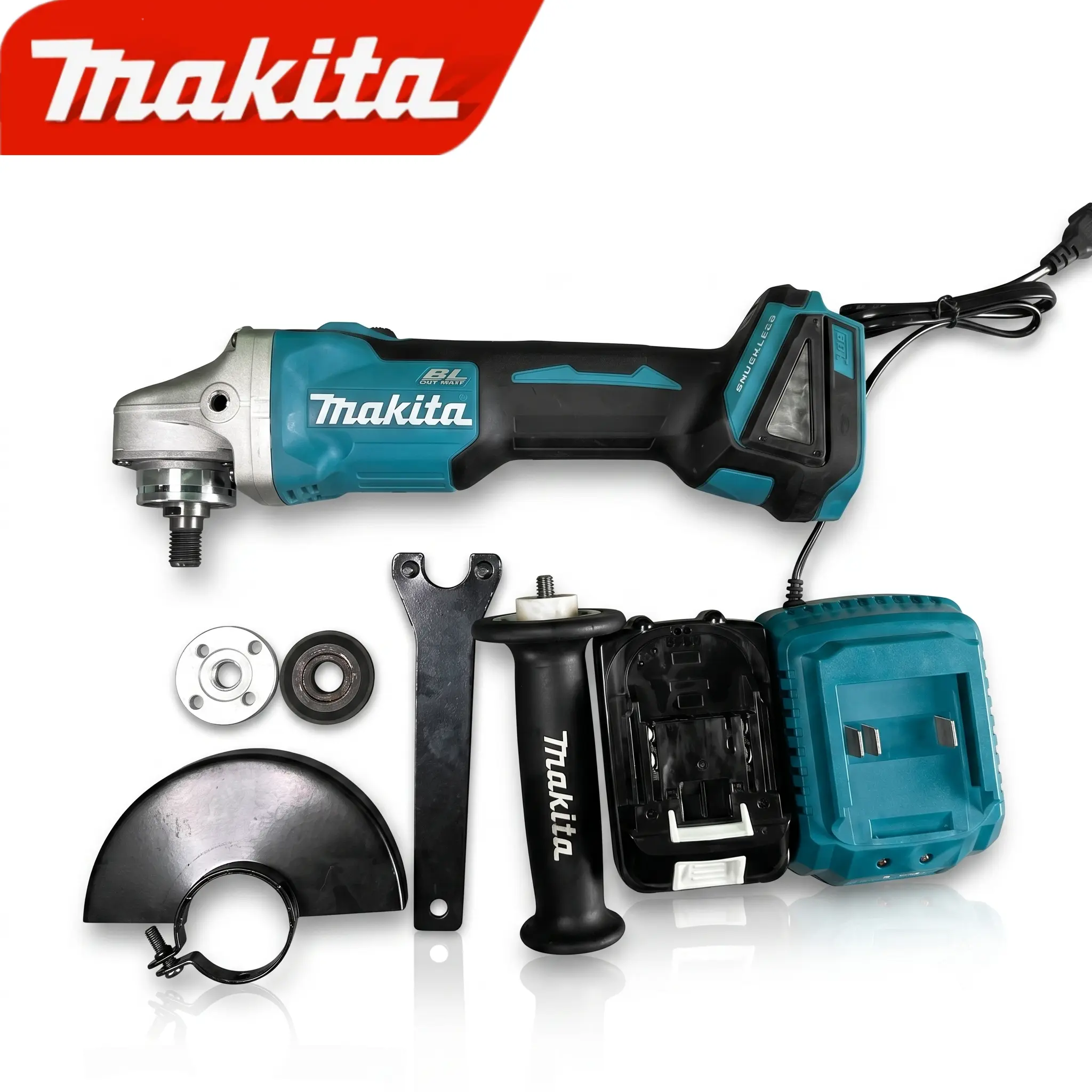 Makita DGA4040 125mm Corded Variable Speed Angle Grinder - Heavy-Duty Metal Processing Hand Tool with SJS2 Vibration Reduction Guard, Soft Start System, Adjustable Safety Wheel Guard, Steel Cutting, Rust Polishing, No Max SD Power Wrench Confusion