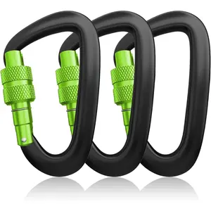Carabiner Clips Heavy Duty 12kN (2697 lbs)-Lightweight Locking Carabiners for Camping, Hiking, Hammock,  Leash Harness, Outdoor and Gym etc, Keychains& Utility