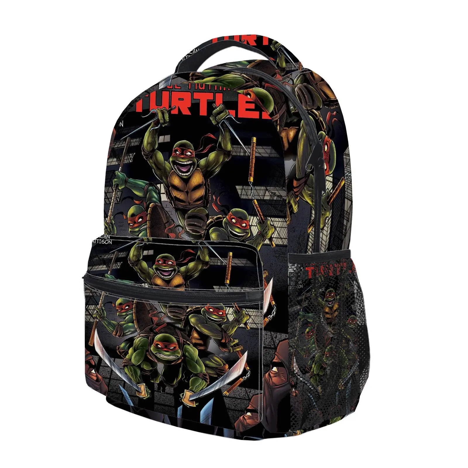 ninja turtle Y2K Fashion School Backpack for Teen Girls, Cute Cartoon Aesthetic Student Bookbag with Padded Shoulder Straps, Large Capacity Casual Daypack and Travel Bag for Kids L-220