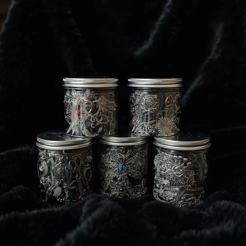 Women's GM Gothic Halloween Mystery Jewelry Jar Tin - Witchy-Punk Goth Aesthetic Jewelry Set, Spooky Oddities Gift Box with Necklaces, Rings, Earrings, Snakes, Dark Academia Cosplay Organizer